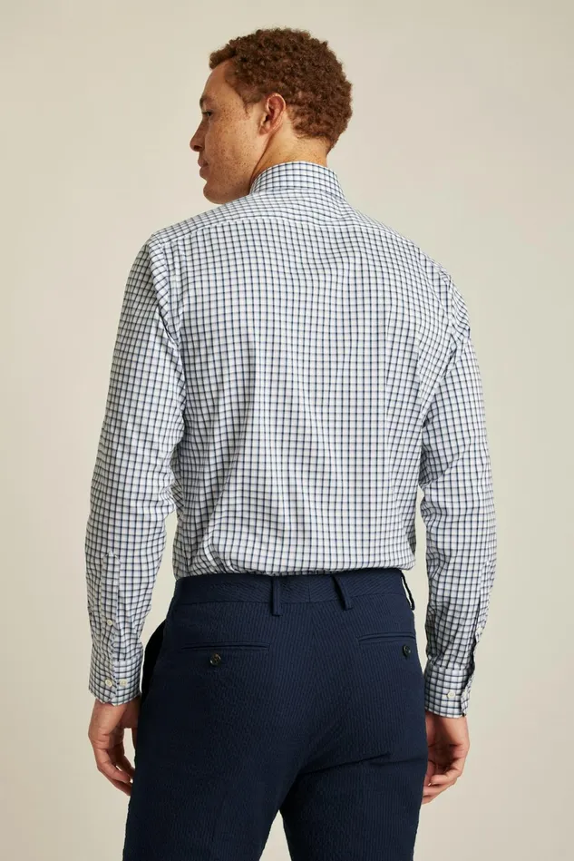 Men Jetsetter Stretch Dress Shirt Navy Lilac Check Bonobos Business Casual Shirts
