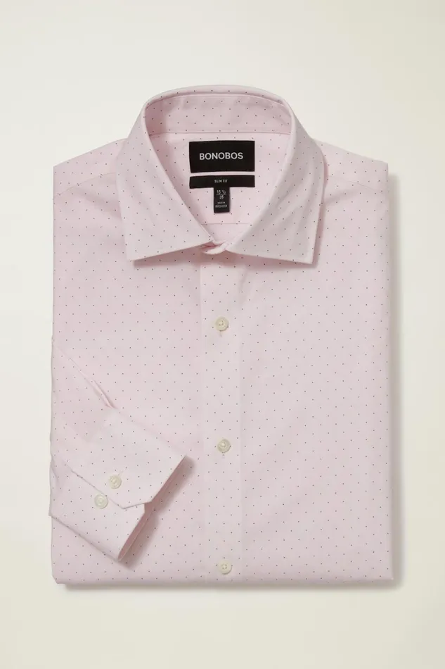 Men Jetsetter Stretch Dress Shirt Rose Dot Bonobos Business Casual Shirts