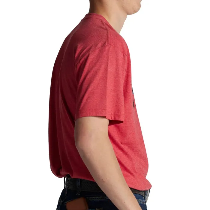 MEN Justin Patriotic Tractor Tee Red Heather Justin Boots TShirts and Polos