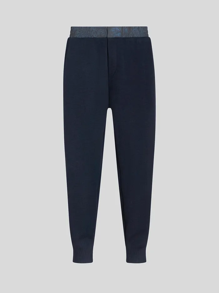 Men Knitted Trousers With Paisley Inserts Etro Trousers