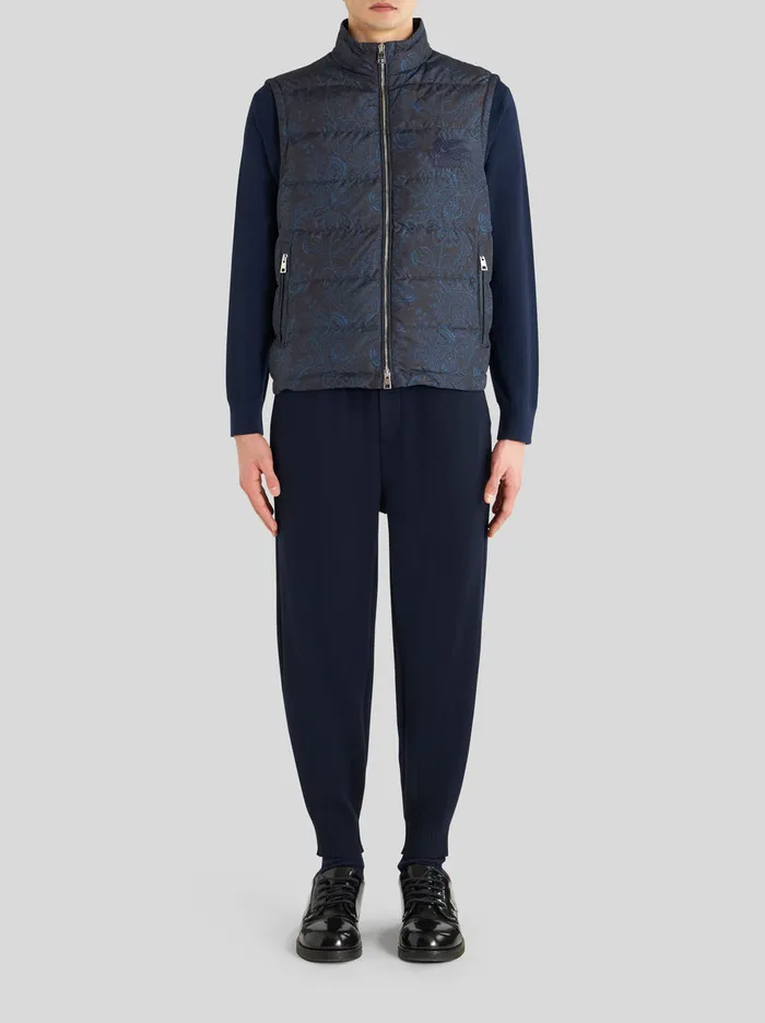 Men Knitted Trousers With Paisley Inserts Etro Trousers