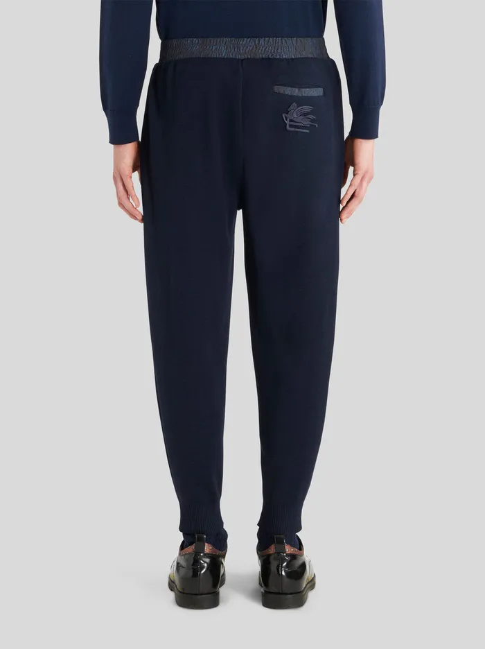 Men Knitted Trousers With Paisley Inserts Etro Trousers
