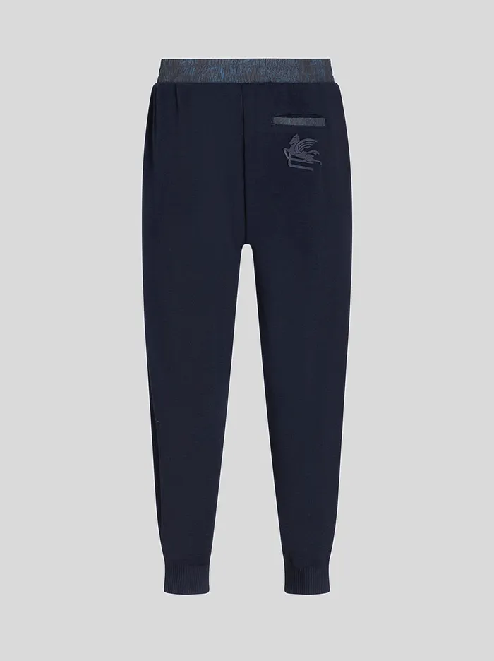 Men Knitted Trousers With Paisley Inserts Etro Trousers