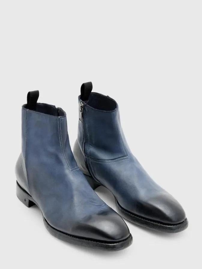 Men Leather Boots John Varvatos REGENT BOOT Blue Stone
