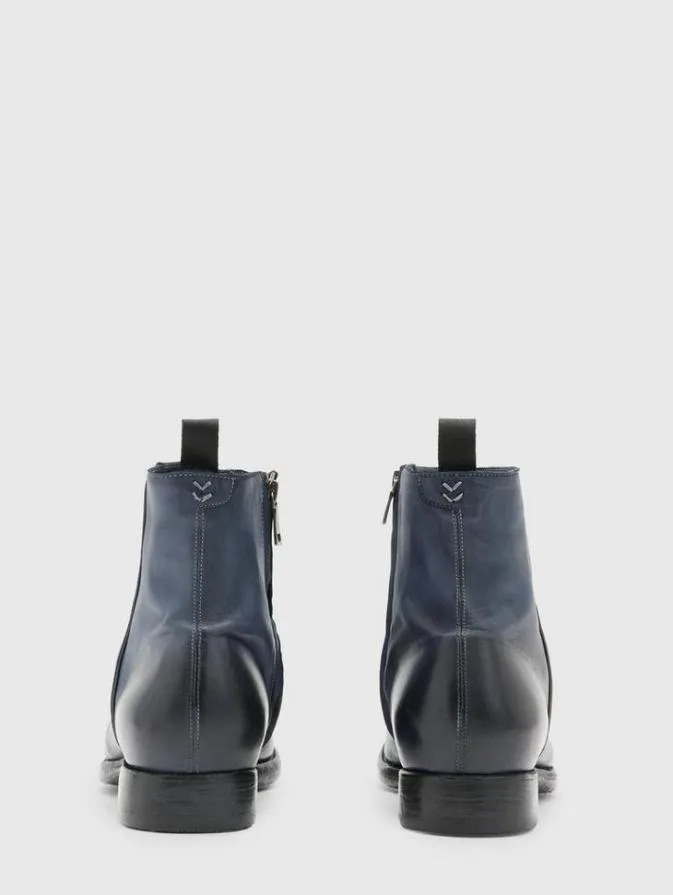 Men Leather Boots John Varvatos REGENT BOOT Blue Stone