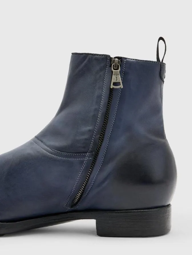 Men Leather Boots John Varvatos REGENT BOOT Blue Stone