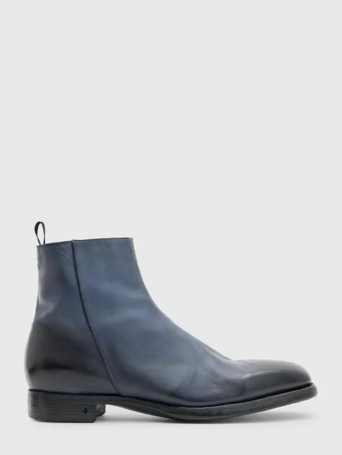 Men Leather Boots John Varvatos REGENT BOOT Blue Stone