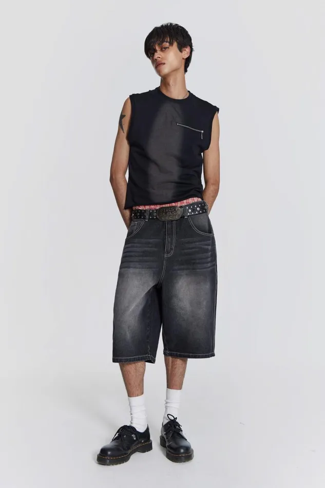 Men Loopback Tank With Inserted Zip Jaded London TShirts and Vests