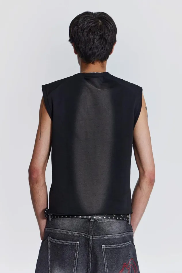 Men Loopback Tank With Inserted Zip Jaded London TShirts and Vests
