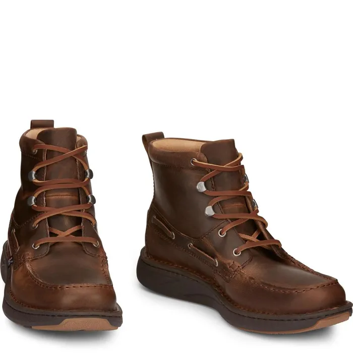 MEN Mocc Toe Lacer Brown Justin Boots Casuals