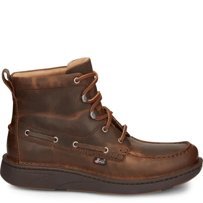 MEN Mocc Toe Lacer Brown Justin Boots Casuals