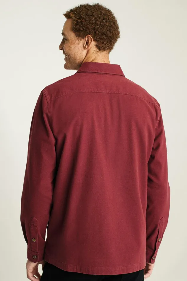 Men Moleskin Overshirt Heather Mahogany Bonobos Casual Shirts