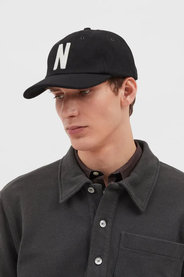 Men Norse Projects Caps Wool Sports Cap Black