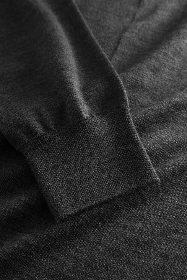 Men Norse Projects Knitwear Tech Merino Polo Charcoal Melange