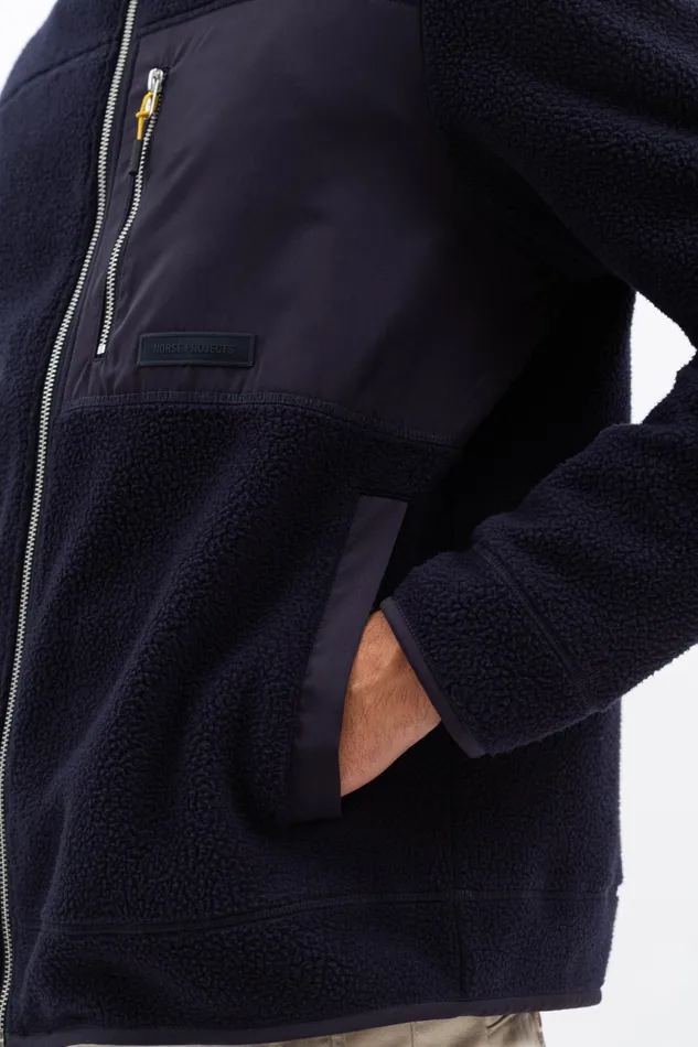 Men Norse Projects Outerwear Frederik Fleece Full Zip Jacket Dark Navy