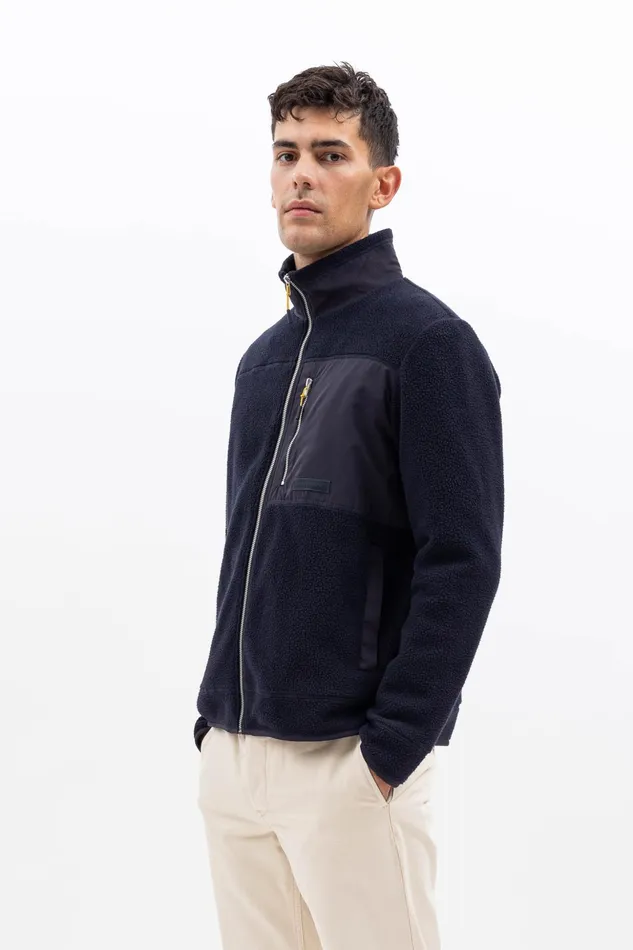 Men Norse Projects Outerwear Frederik Fleece Full Zip Jacket Dark Navy