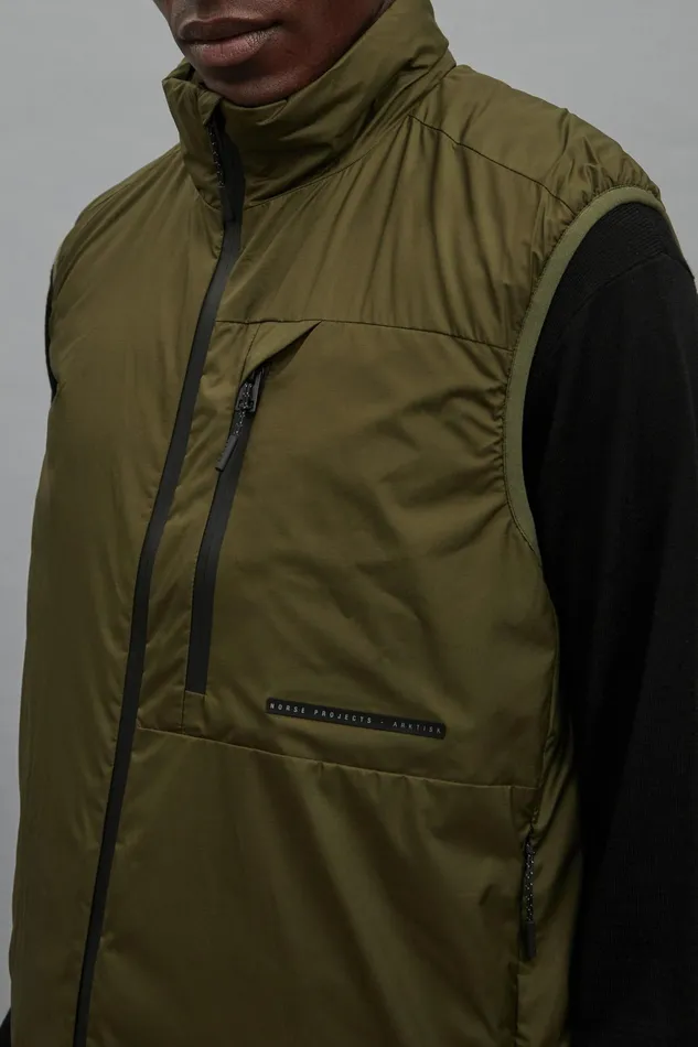 Men Norse Projects Outerwear Pertex Quantum Midlayer Vest Army Green