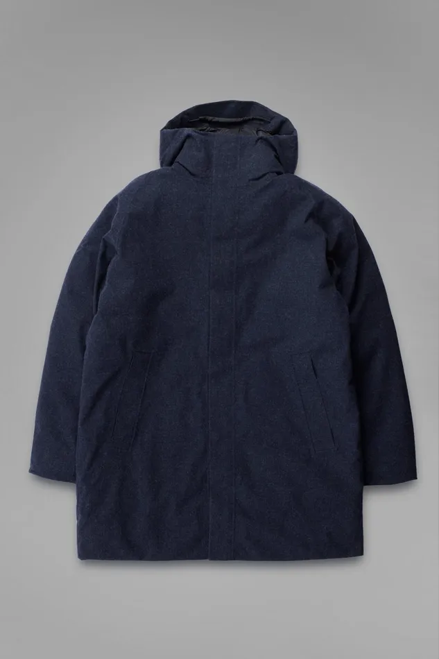 Men Norse Projects Outerwear Rokkvi 60 GoreTex Wool Down Jacket Dark Navy