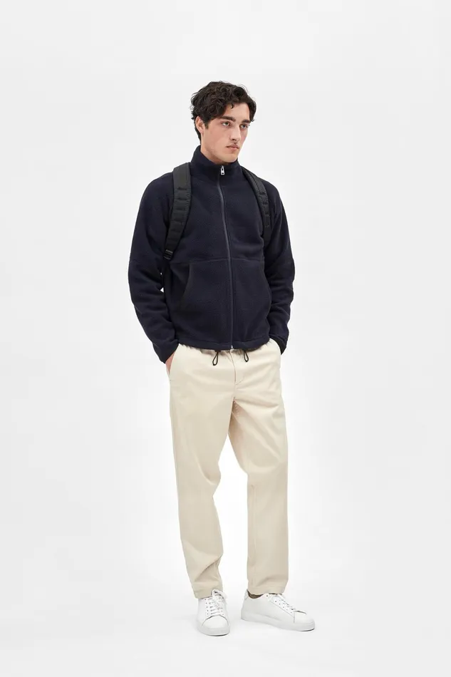 Men Norse Projects Outerwear Tycho Fleece Full Zip Jacket Dark Navy