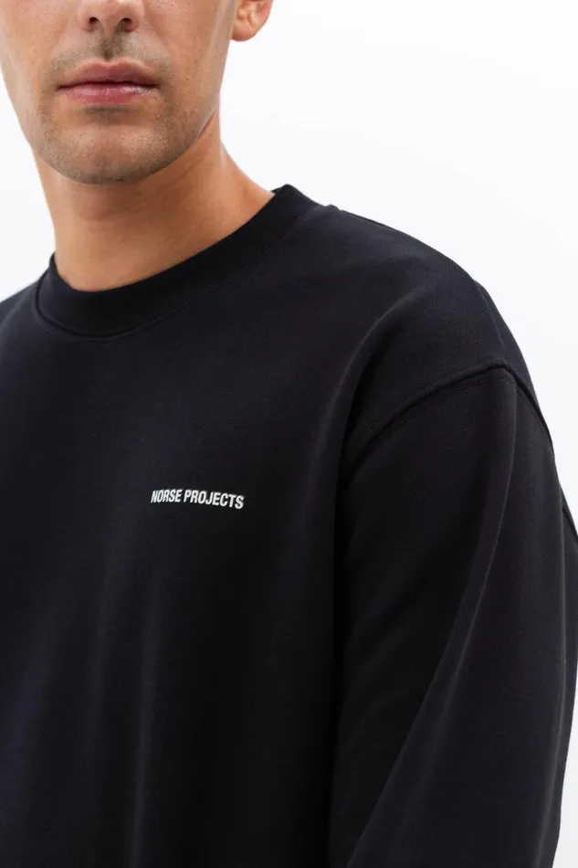 Men Norse Projects Sweatshirts Arne Logo Sweat Black