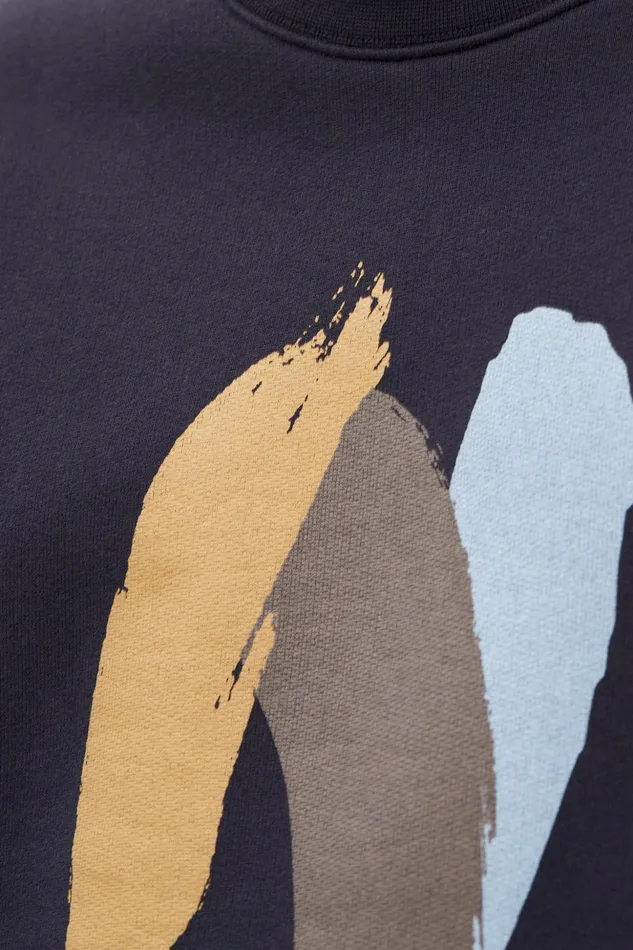 Men Norse Projects Sweatshirts Arne Paint N Logo Sweatshirt Dark Navy