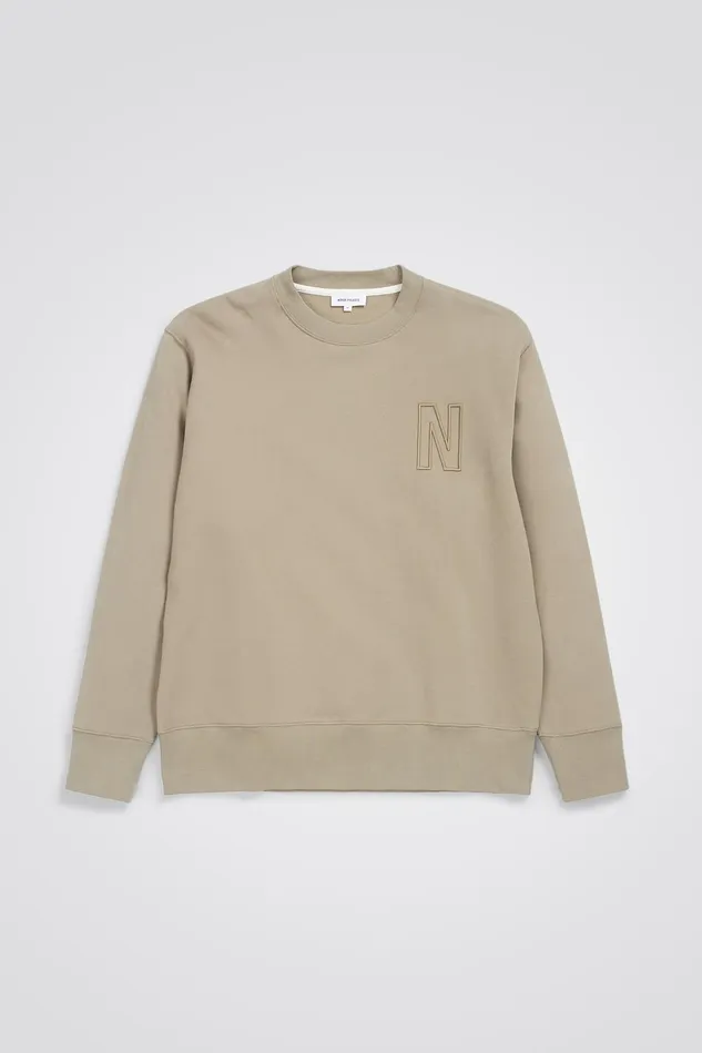 Men Norse Projects Sweatshirts Arne Relaxed Fleece N Logo Sweatshirt Sand