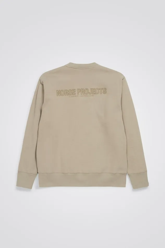 Men Norse Projects Sweatshirts Arne Relaxed Fleece N Logo Sweatshirt Sand