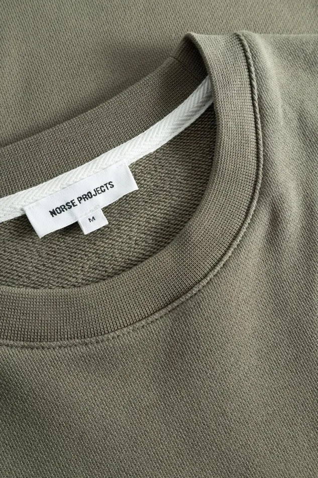 Men Norse Projects Sweatshirts Vagn Classic Crew Sediment Green