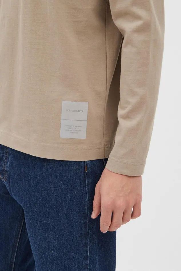 Men Norse Projects TShirts Holger Tab Series Reflective LS Sand