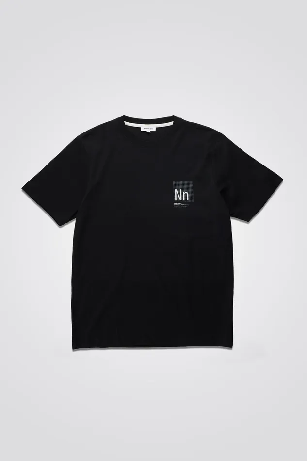 Men Norse Projects TShirts Jakob Interlock Nn Print TShirt Black