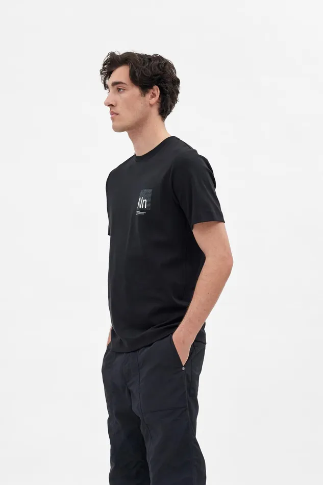 Men Norse Projects TShirts Jakob Interlock Nn Print TShirt Black