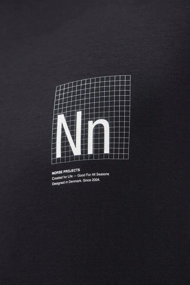 Men Norse Projects TShirts Jakob Interlock Nn Print TShirt Black