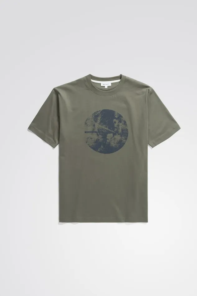 Men Norse Projects TShirts Johannes Organic Circle Print Tshirt Sediment Green