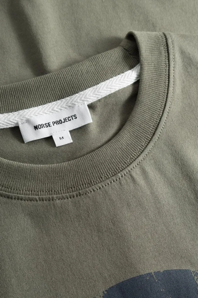 Men Norse Projects TShirts Johannes Organic Circle Print Tshirt Sediment Green