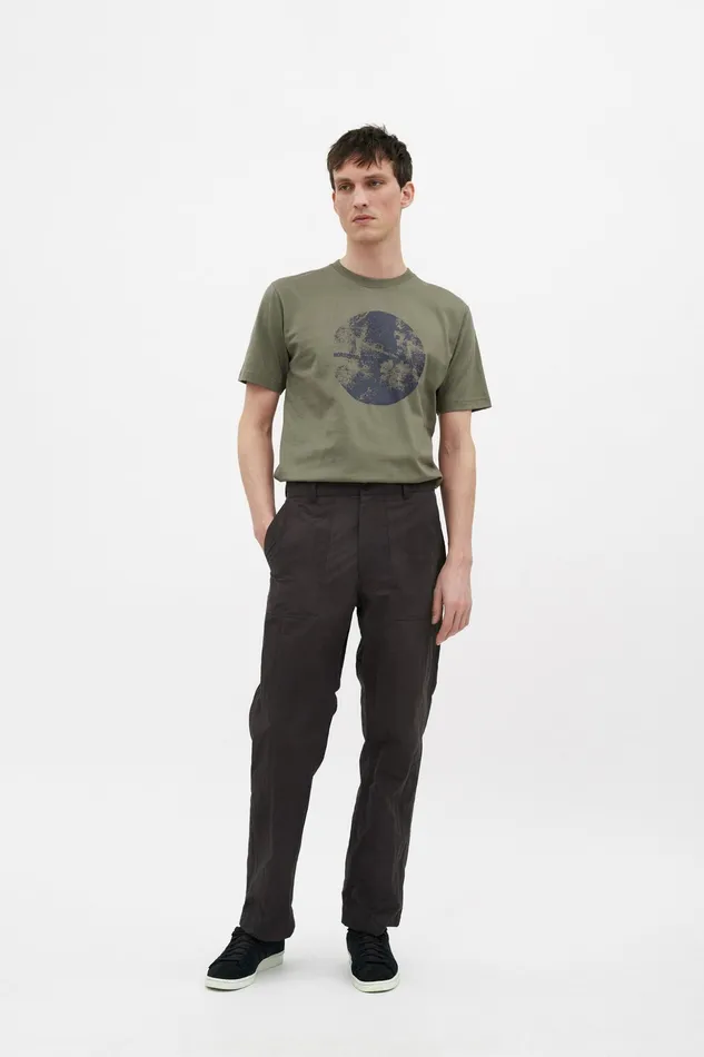 Men Norse Projects TShirts Johannes Organic Circle Print Tshirt Sediment Green
