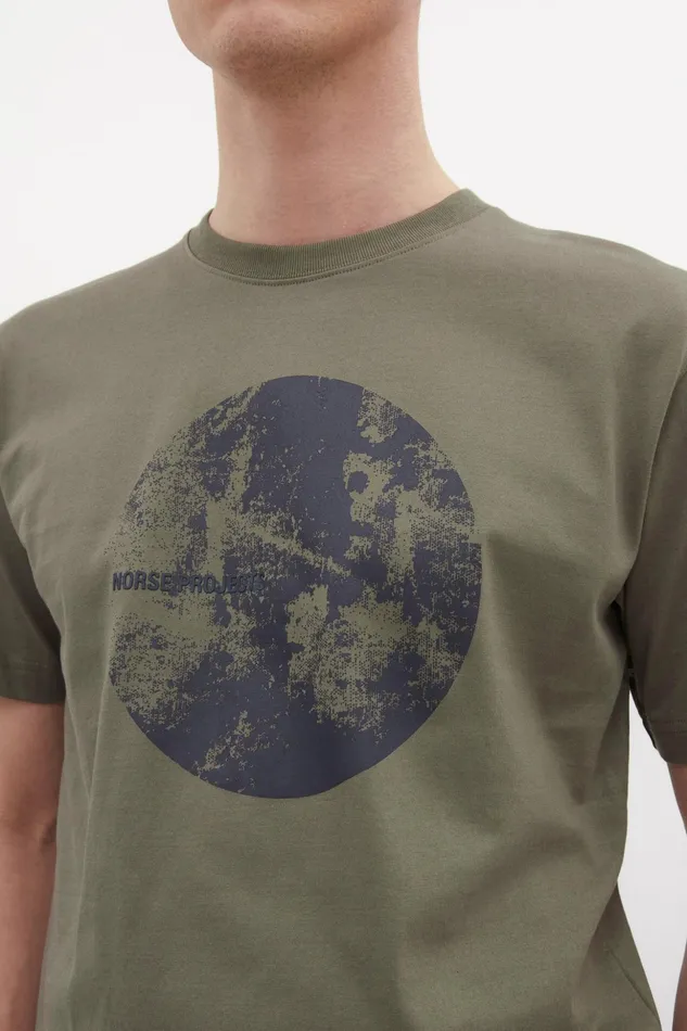 Men Norse Projects TShirts Johannes Organic Circle Print Tshirt Sediment Green