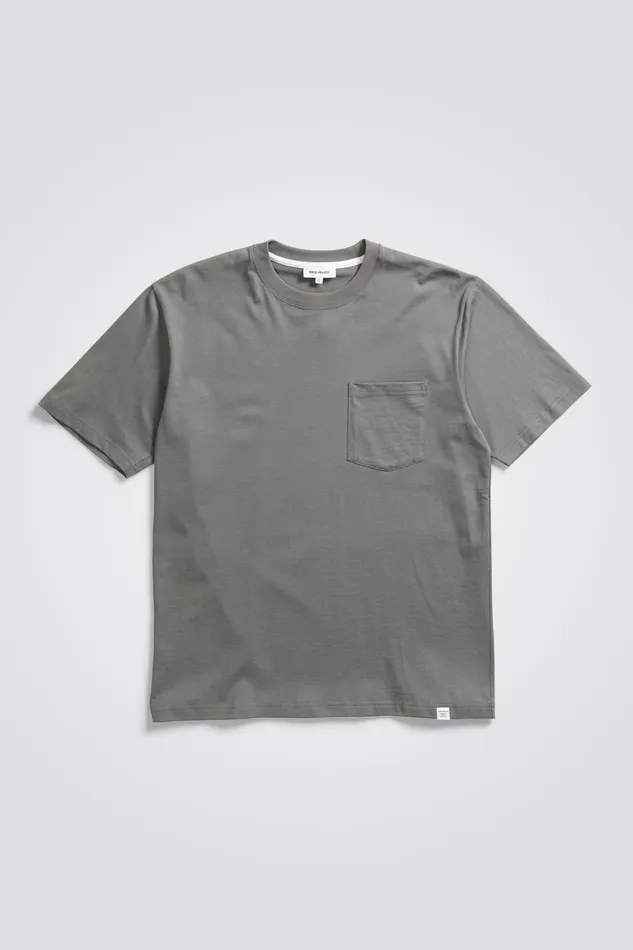 Men Norse Projects TShirts Johannes Standard Pocket SS Pewter