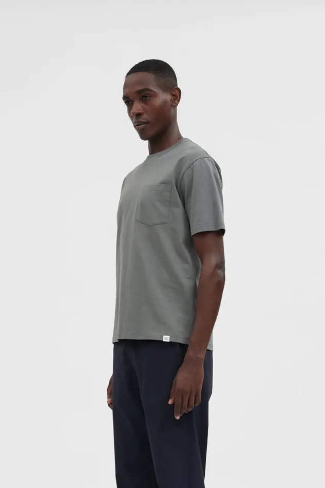 Men Norse Projects TShirts Johannes Standard Pocket SS Pewter
