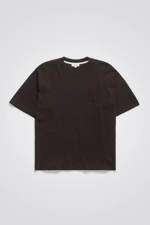 Men Norse Projects TShirts Simon Loose N Logo TShirt Espresso