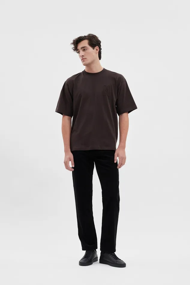 Men Norse Projects TShirts Simon Loose N Logo TShirt Espresso