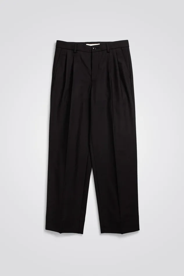Men Norse Projects Trousers Benn Relaxed Pleated Trouser Black