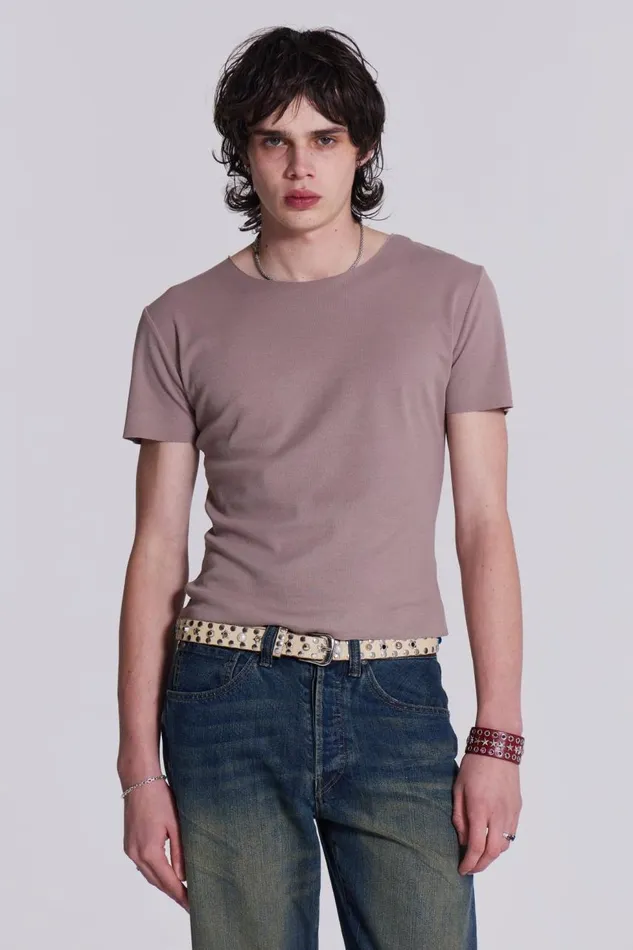 Men NTRLS Beige Short Sleeve Tshirt Jaded London Loungewear