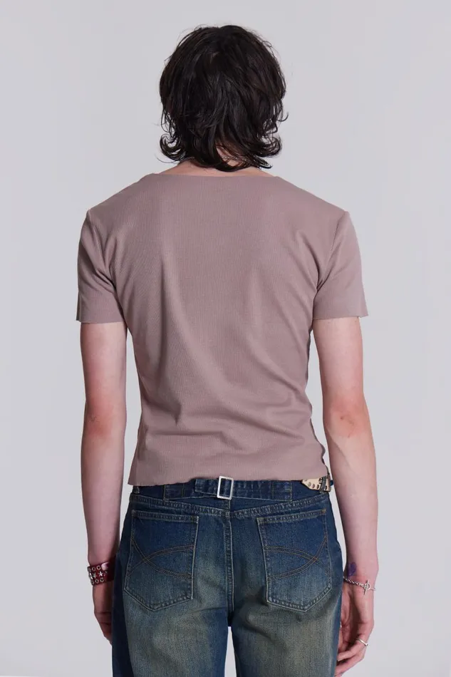 Men NTRLS Beige Short Sleeve Tshirt Jaded London Loungewear