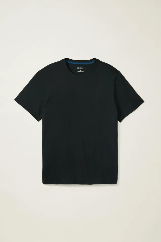 Men Organic Cotton Tee Black Bonobos Short Sleeve Tees