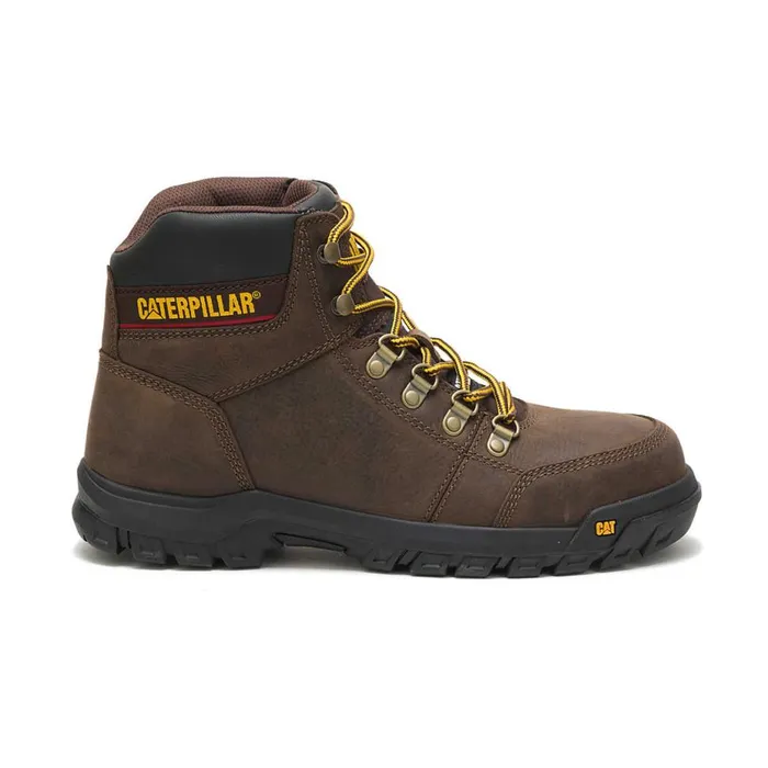 Men Outline Steel Toe Work Boot Cat Footwear Boots