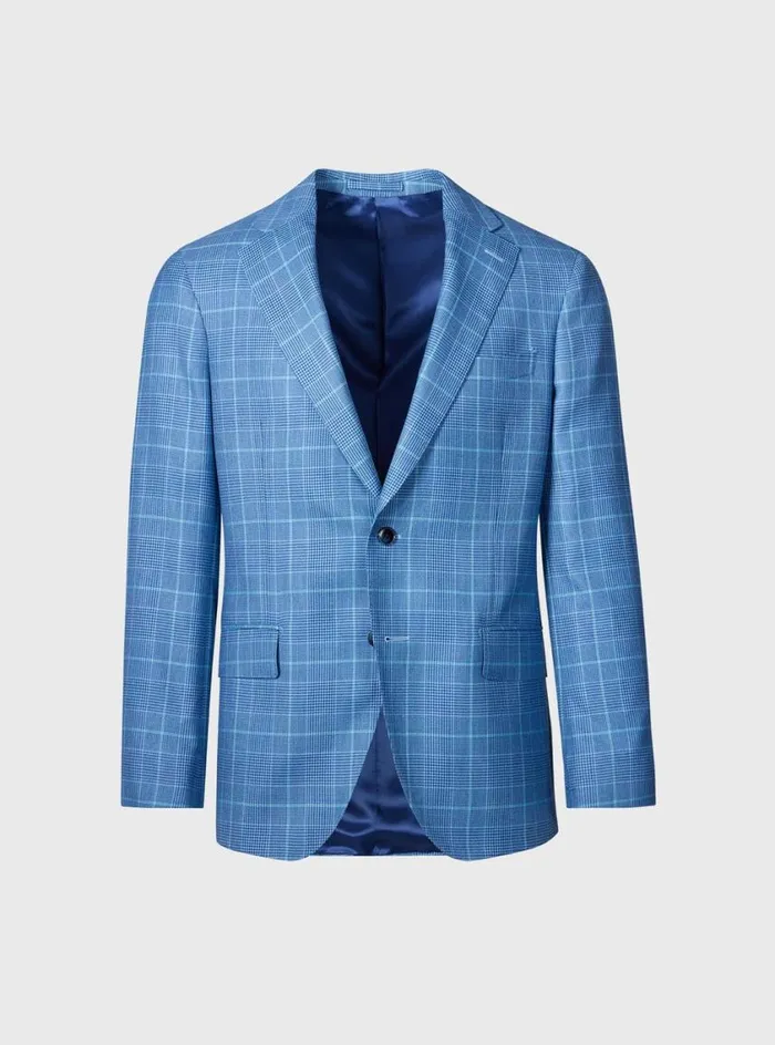Men Paul Stuart Blazers and Jackets Cashmere Plaid Jacket Blue