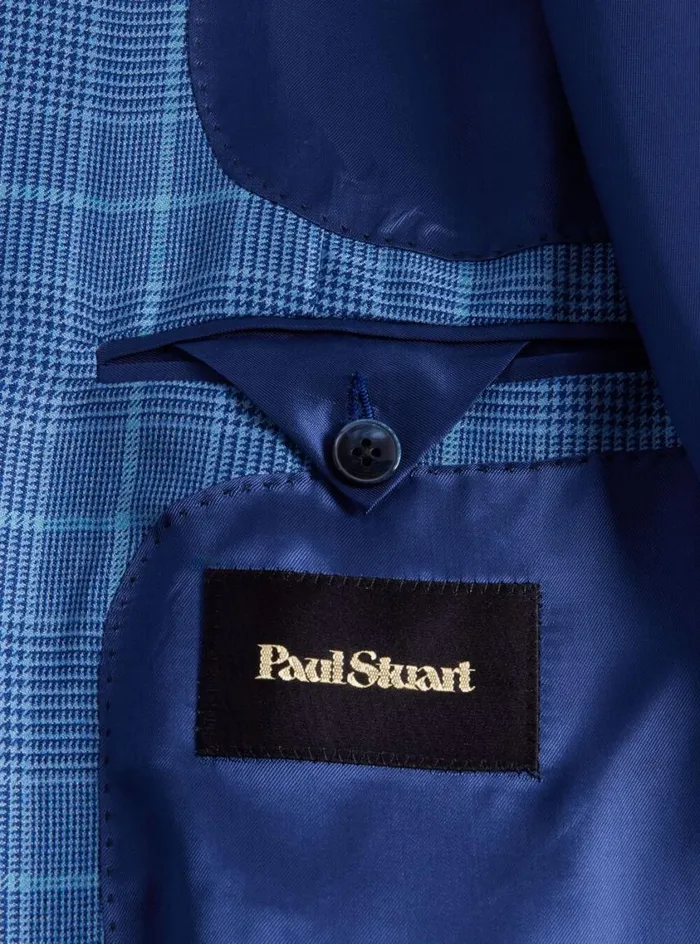 Men Paul Stuart Blazers and Jackets Cashmere Plaid Jacket Blue