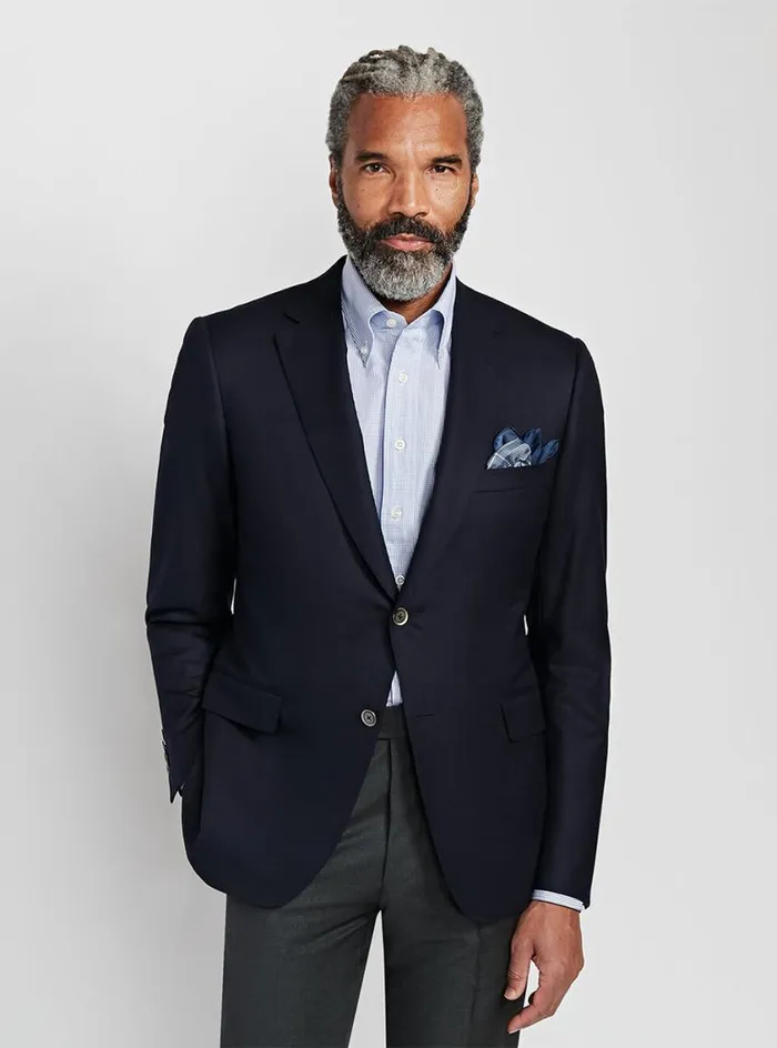 Men Paul Stuart Blazers and Jackets Doeskin Super 120s Wool Paul Blazer Solid