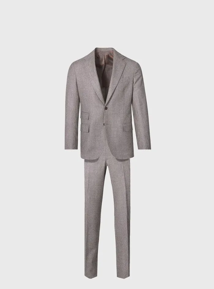Men Paul Stuart Blazers and Jackets Glen Plaid Wool Suit Brown