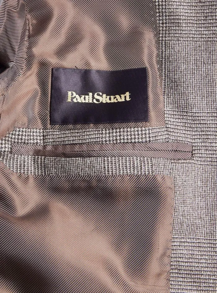 Men Paul Stuart Blazers and Jackets Glen Plaid Wool Suit Brown
